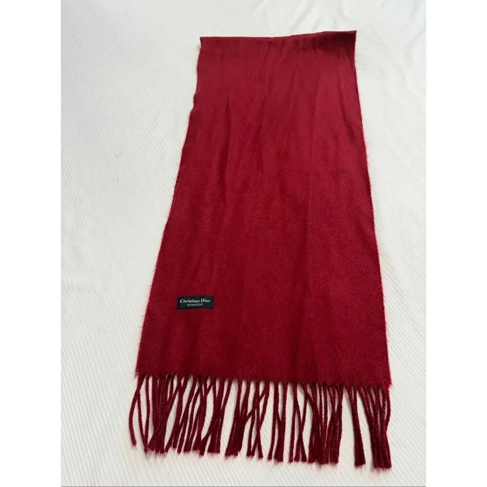 Christian Dior Monsieur Vintage Red Scarf